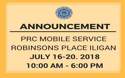 prc iligan|Professional Regulation Commission.